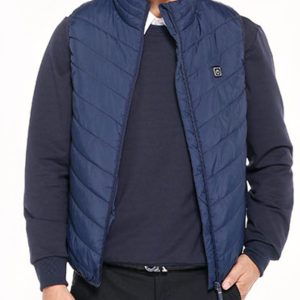 Blouson chauffant électrique rechargeable à col montant