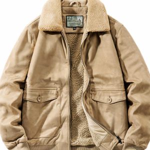 Blouson aviateur à col rabattu style daim