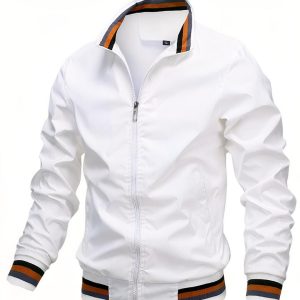 Blouson blanc imperméable et léger pour homme